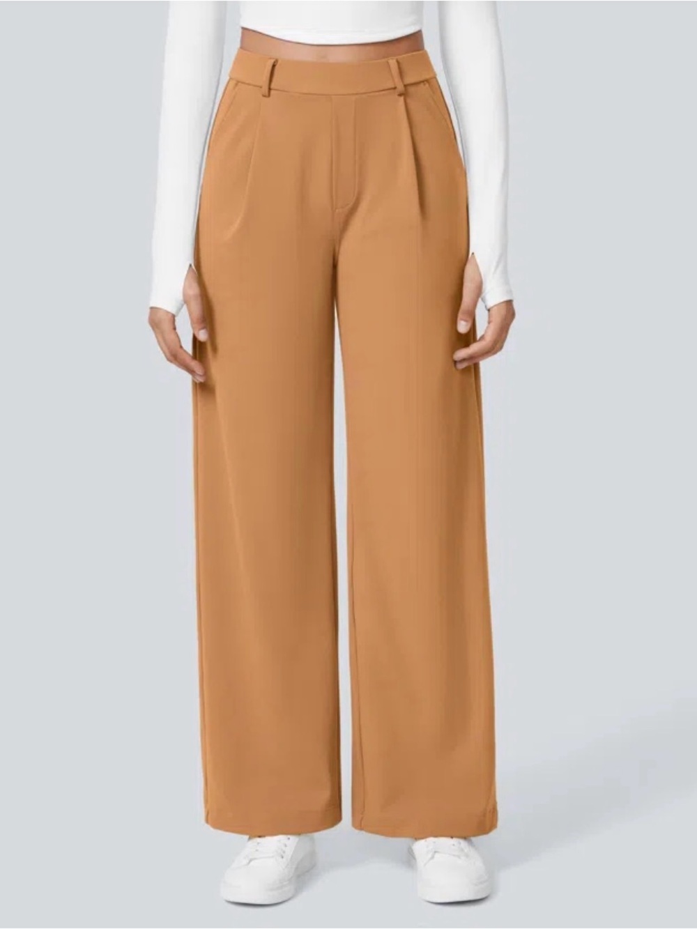 Wide Leg Work Pants Pants in Yellow